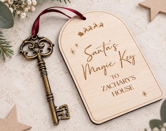 Personalised Santa's Magic Key | Christmas Key | Xmas Decor | Laser Engraved | UK