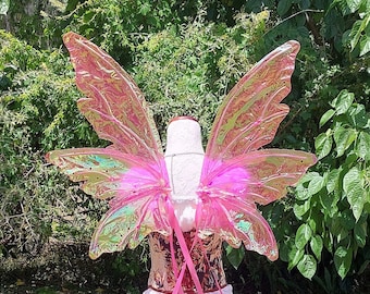 Large Pink Iridescent 6 Wing Fairy Woodland Wings