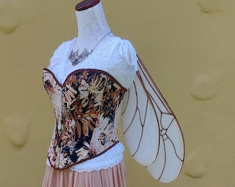 Custom order cream white and brown resting wasp insect 4 wings
