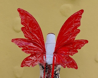 Large Red Iridescent 6 Wing Fairy Woodland Wings