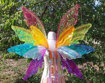Custom Rainbow Iridescent 12 Wing Fairy Woodland Wings