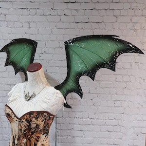 Custom green and black dragon inspired wings