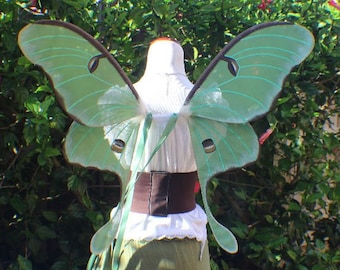 Custom Large Green Hand painted Luna moth wings