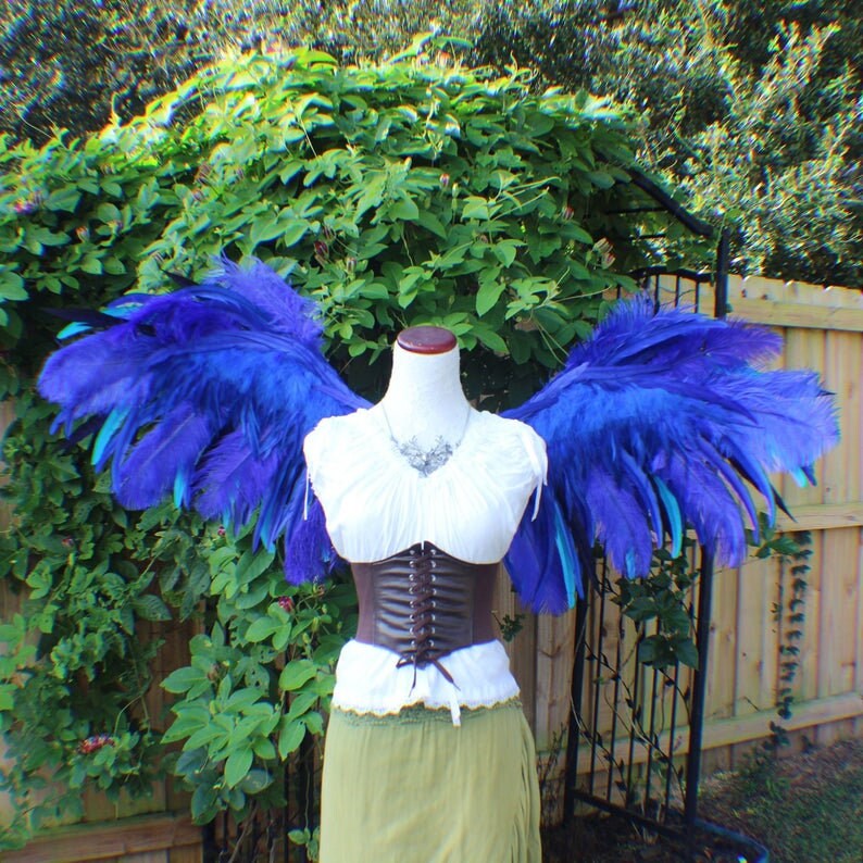 Custom XX Large Blue Multi Feather Wings Etsy
