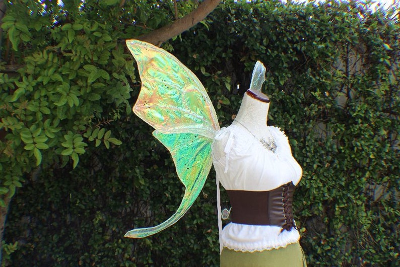 Custom X Large White Iridescent Luna Moth Fairy Inspired Wings
