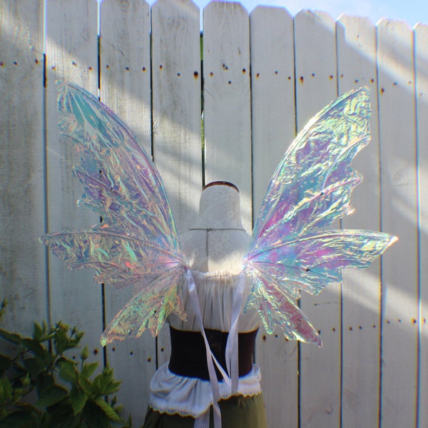 Custom Large White Iridescent 6 Wing Fairy Woodland Wings