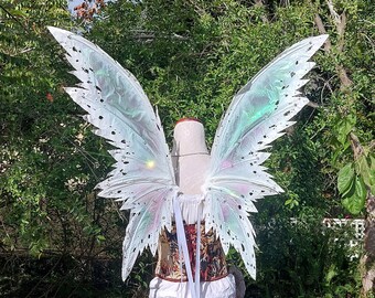 X Large White Iridescent Fairy 4 Wing Fantasy Wings