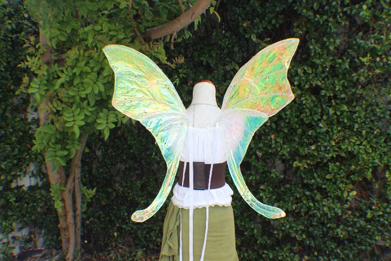 Custom X Large White Iridescent Luna Moth Fairy Inspired Wings