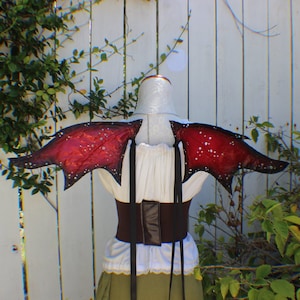 Small dragon inspired wings in red and black