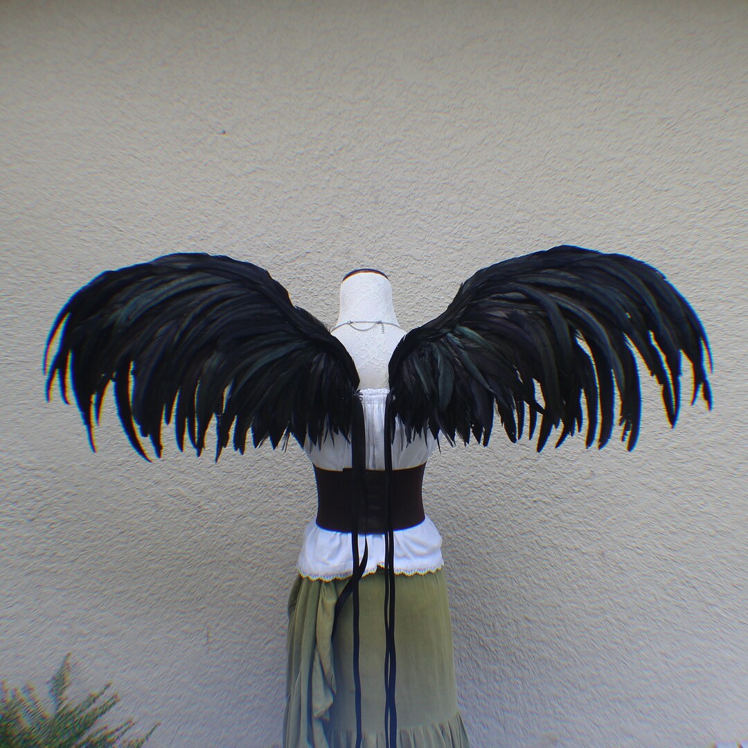 Custom Black Iridescent Feather Flight Position - Etsy