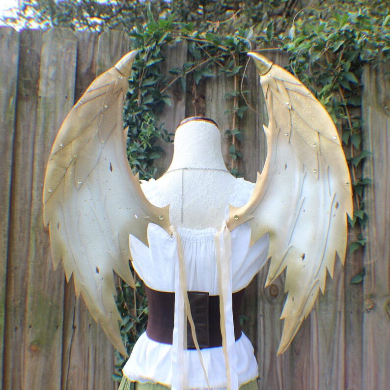 Download Custom layered foam Dragon wings in white and gold with | Etsy