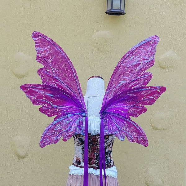 Custom Large Plum Purple Iridescent 6 Wing Woodland Fairy Inspired Wings