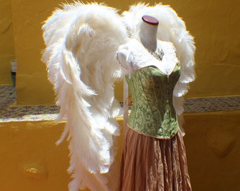 Custom 4X White Ostrich Feather Wings