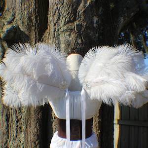 Custom Medium size White Ostrich Feather Wings