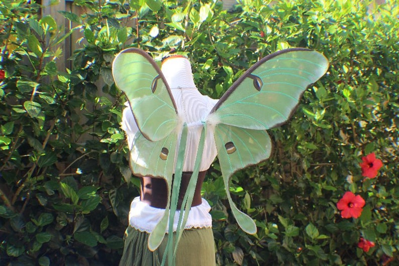 Custom Large Green Hand painted Luna moth wings