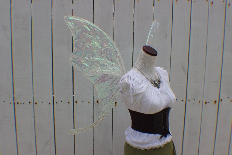 Custom X Large White Iridescent Luna Moth Fairy Inspired Wings