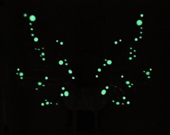 Custom White Iridescent 6 Wing Woodland Fairy inspired Wings with glowing in the dark paint