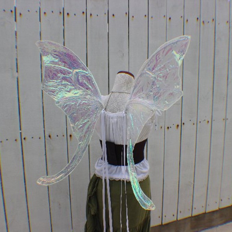 Custom X Large White Iridescent Luna Moth Fairy Inspired Wings