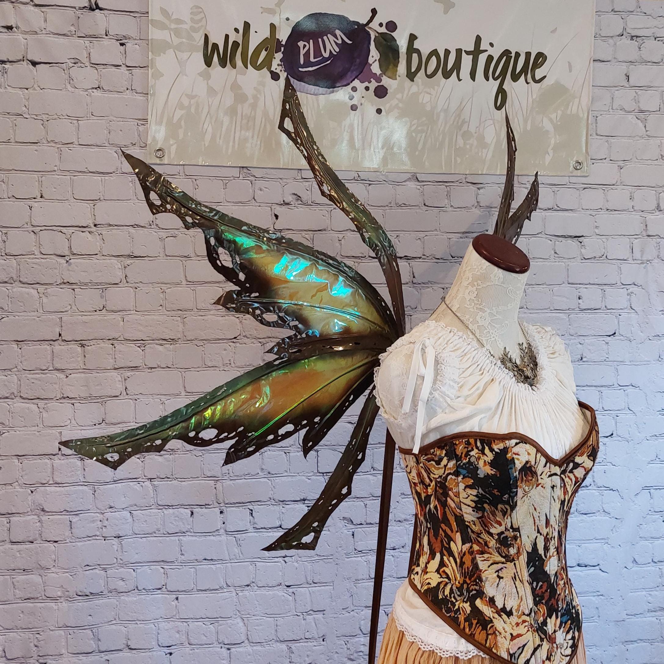 Mischief Fairy Wings With Feelers 8 Wing Yellow Iridescent Green