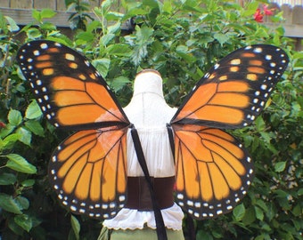 Custom XL Hand Painted Monarch Butterfly Inspired Wings