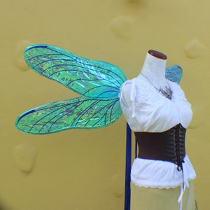 Custom XL 4 wing blue iridescent dragonfly wings image 2