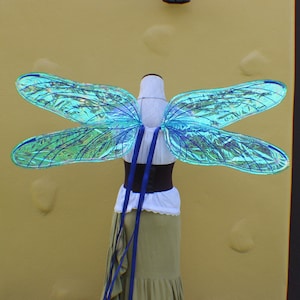 Custom XL 4 wing blue iridescent dragonfly wings image 1