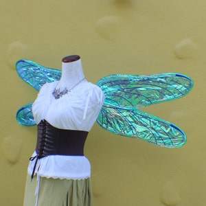 Custom XL 4 wing blue iridescent dragonfly wings image 4