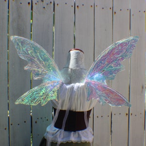 Medium size white iridescent 4 Wing Woodland Fairy Wings