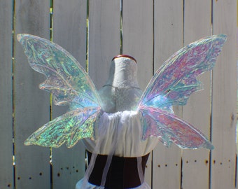 Medium size white iridescent 4 Wing Woodland Fairy Wings