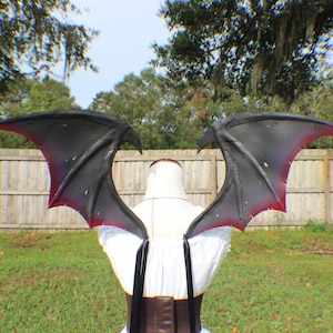 Custom Black purple and burgundy hand painted layered foam dragon / succubus inspired wings