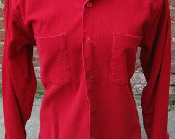 Vintage Men's Red Corduroy Top
