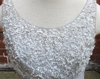 Vintage Beaded and Sequined Crop Top