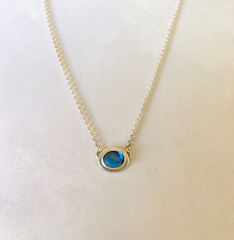 Choker Length Layering Necklace OOAK Santa Maria Aquamarine Pendant Birthstone Graduation Gift March Gift for Women
