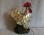 Stained Glass Lamp - Rooster Lamp - Stained Glass Rooster Lamp - Accent Lamp