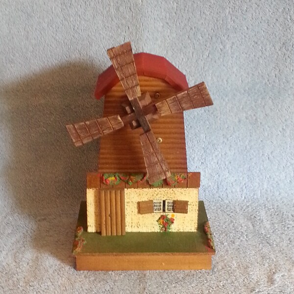 Music Box - Windmill - Jewelry Box - Edelweiss