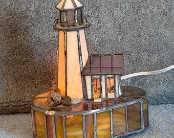Nightlight - Lighthouse - Stained Glass - Accent Lamp