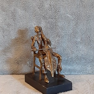 Sculpture - Musical Theme - Bronze Cellist Statue - Paperweight