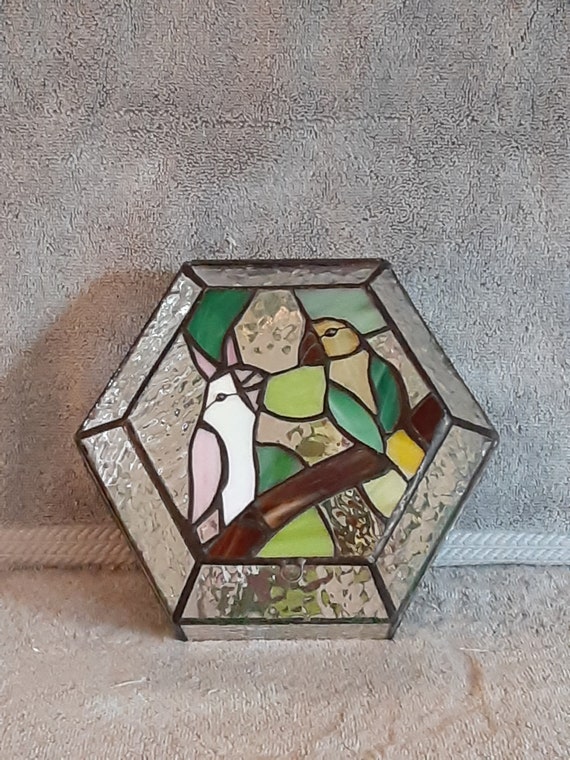 Keepsake Box - Stained Glass Jewelry Box - Parrot 