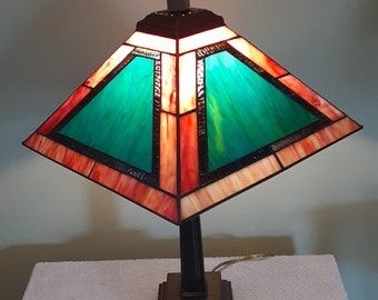 Stained Glass Lamp - Dale Tiffany - Geometric Style - Accent Lamp - Southwest Motif