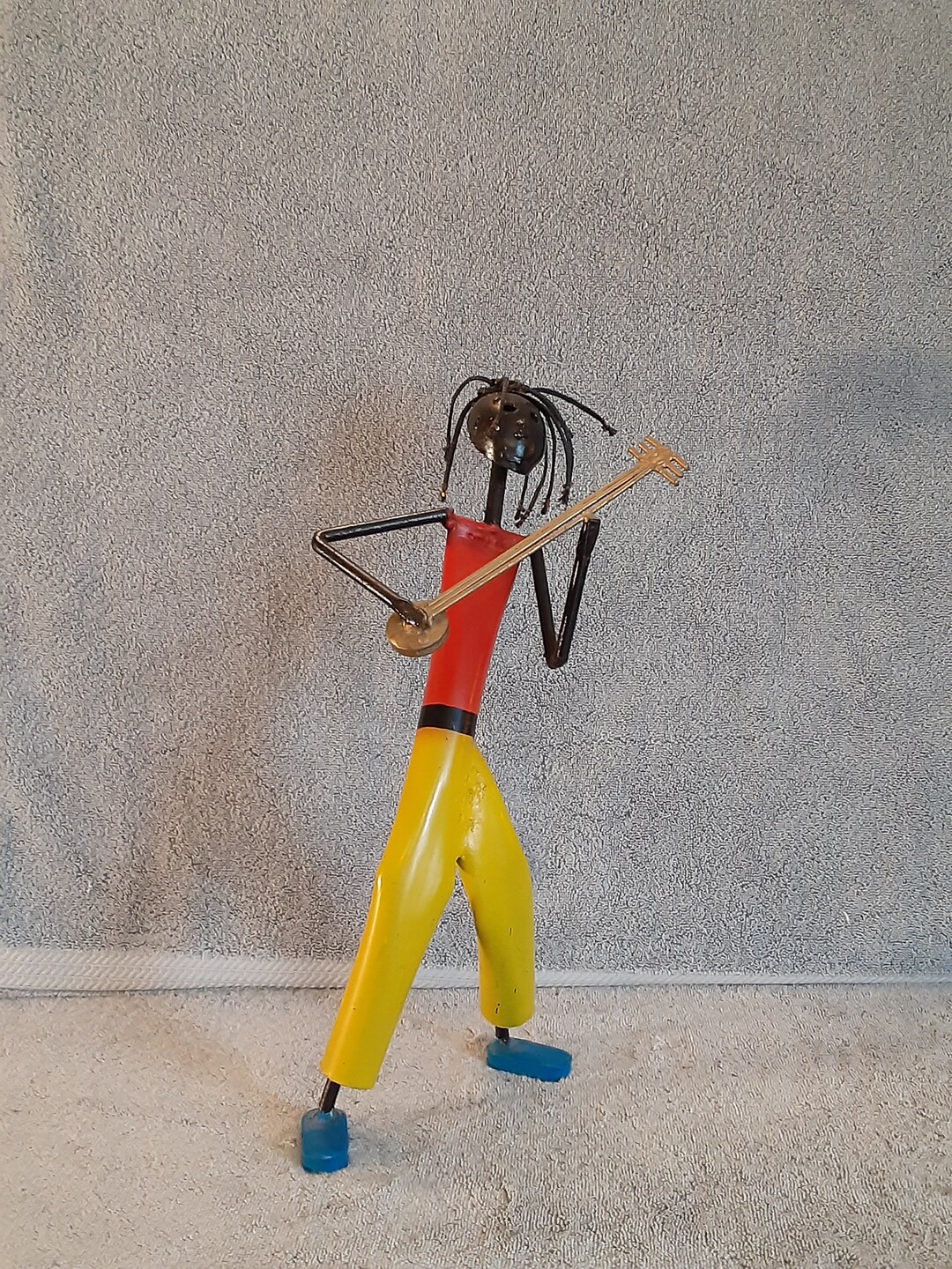 Banjo Player Sculpture South African Metal Art Music Theme Etsy