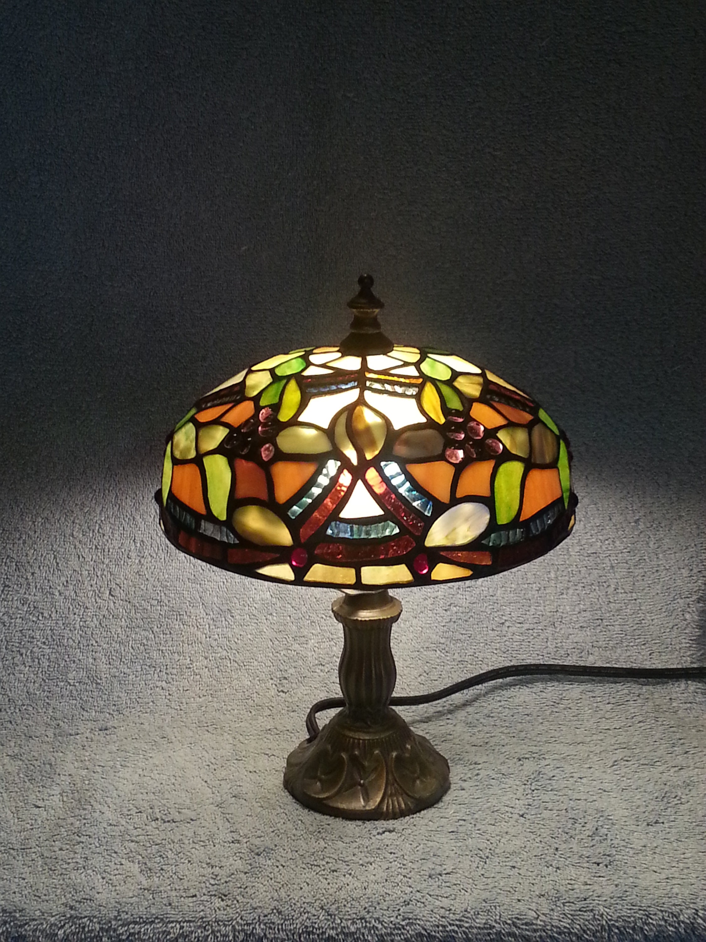 Stained Glass Lamp Grape and Vine Motif Accent Lamp Wine Etsy