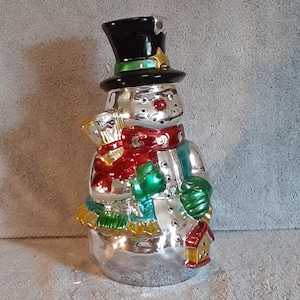 Christmas Decoration - Mercury Glass Snowman - Bloom Rite - Christmas Theme - Christmas Décor