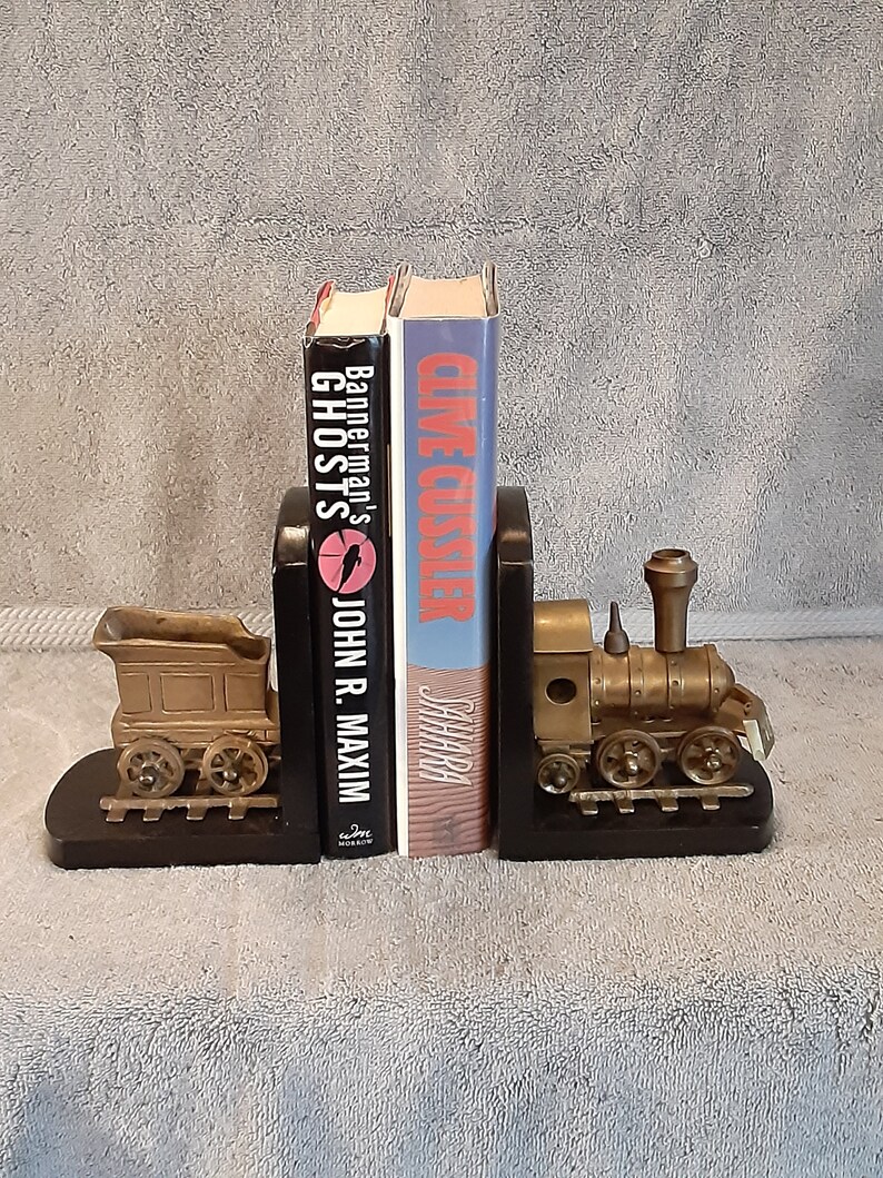 Brass Bookends Train Bookends Bookends Steam Etsy