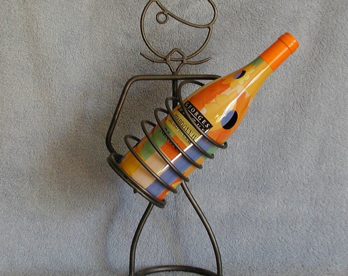 Metal Art Wine Bottle Holder Etsy