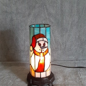 Stained Glass Lamp - Snowman Theme - Accent Lamp - Up Lamp - Column Lamp - Christmas Decor