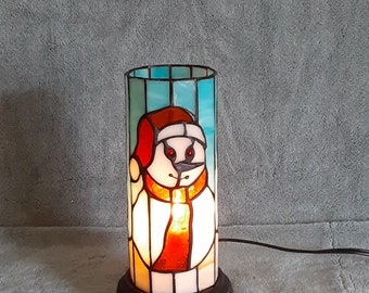 Stained Glass Lamp - Snowman Theme - Accent Lamp - Up Lamp - Column Lamp - Christmas Decor