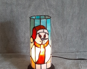 Stained Glass Lamp - Snowman Theme - Accent Lamp - Up Lamp - Column Lamp - Christmas Decor