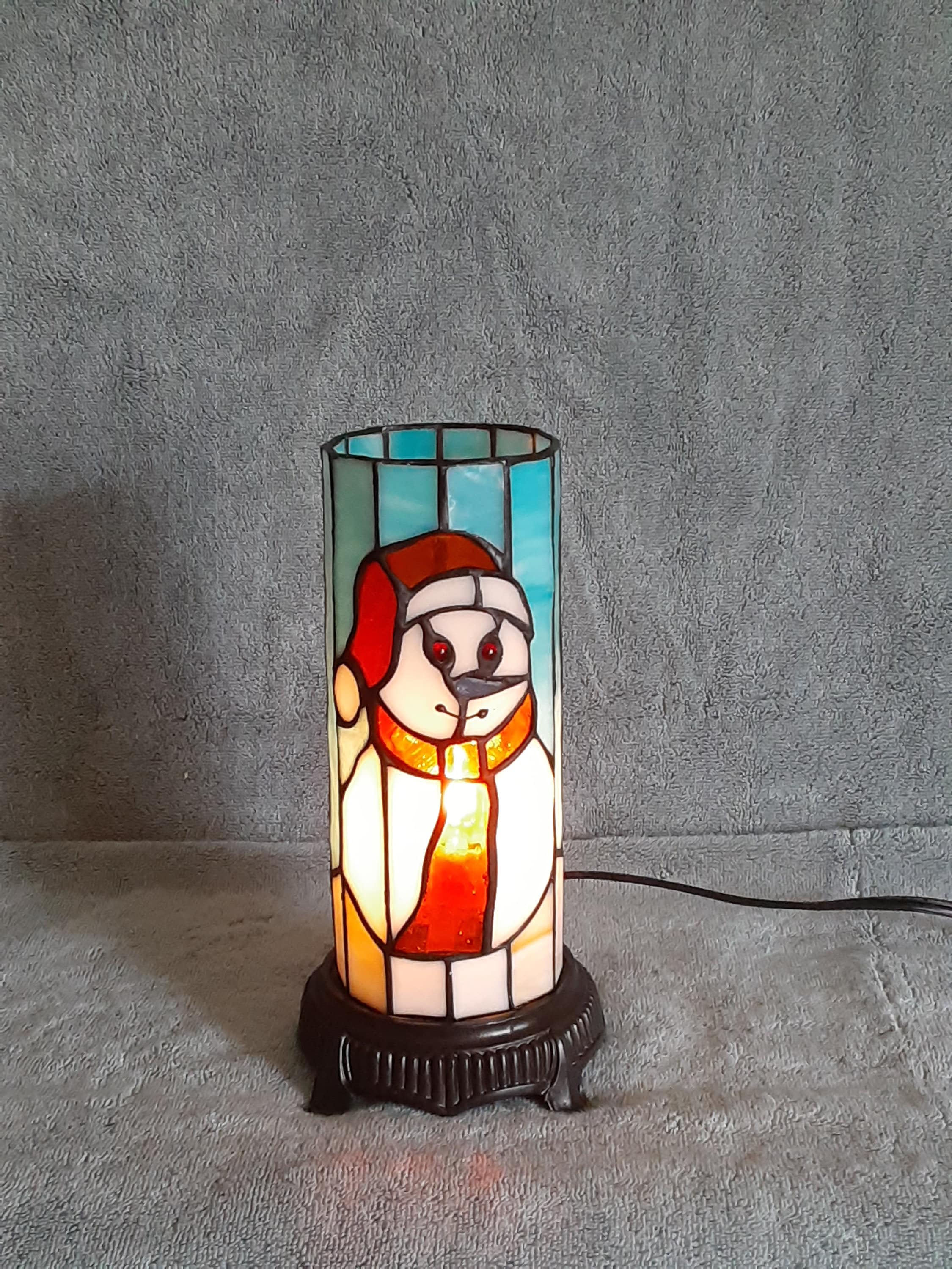Stained Glass Lamp - Snowman Theme - Accent Lamp - Up Lamp - Column Lamp - Christmas Decor