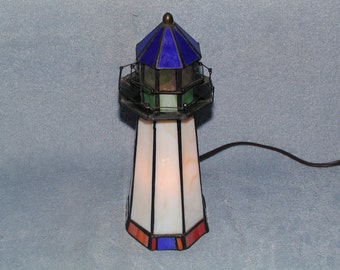 Nightlight - Lighthouse - Stained Glass - Accent Lamp