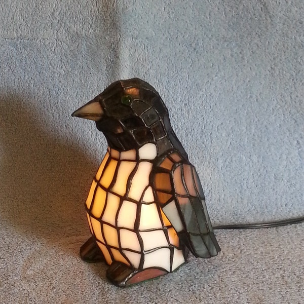 Accent Lamp - Stained Glass Penguin - Nightlight